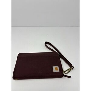 Carhartt Women's Rugged Canvas Lay Flat Clutch Wallets, One Size, Deep Wine